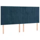 Vidaxl Vzglavje postelje temno modro 160x5x118/128 cm žametno