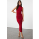 Trendyol Red Straight Zero Sleeve Draped Bodycone/Fitting Flexible