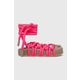 Sandali AGL Jane Laces ženski, roza barva, D685010PGKE762G299