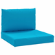 Vidaxl Blazine za kavč iz palet 2 kosa svetlo modro blago