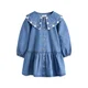 Next Obleka moder denim / bela