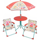 Dječji vrtni set Fun House - Stol sa stolicama i suncobranom, Peppa Pig