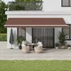 Vidaxl Ročna tenda 6 x 3,5 m Rjava 100% poliester