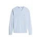 TOMMY HILFIGER Pulover ESSENTIAL mornarska / svetlo modra / češnjevo rdeča