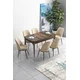 Hanah Home Set Trpezarijski sto i 6 stolica Han, Krem-braon