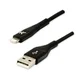 Logo Kabel USB (2.0), USB A moški - Apple Lightning moški, 2 m, certifikat MFi, 5 V/2,4 A, črn, škatla, najlonski oplet, aluminij