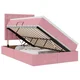 Vidaxl LED Postelja za Shranjevanje z Blazino Roza 120 x 200 cm Žamet