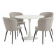 RINGSTED O100 sto bela + 4 RISSKOV svetlo siva