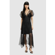 Haljina AllSaints RAYNA LACE DRESS boja: crna, maxi, širi se prema dolje, WD574Z