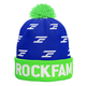 DEX ROCK Neon muška zimska kapa ROCKFAM plavo-zelena