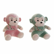NEW Plišasta igrača DKD Home Decor Zelena Roza Plastika Otroška Opica 23 x 20 x 27 cm (2 kosov)