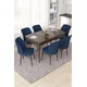 Hanah Home Set Trpezarijski sto i 6 stolica Nef, Plavo-braon