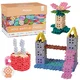 MARIOINEX Marioinex Mini Waffle Pastelni komplet gradbenih kock, mehke kocke za otroke, varne – 400 kosov