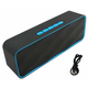 Bluetooth baterijski zvučnik bežični USB FM radio plavi