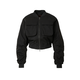 Bomber jakna Diesel za žene, boja: crna, za prijelazno razdoblje, oversize