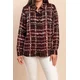 Plus size srajca s karo potiskom, bordo