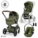 Cybex - Otroški voziček Balios S Lux z zložljivo košaro - Moss Green (3v1)