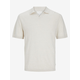 Mens Cream Linen Polo T-Shirt Jack & Jones - Mens