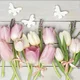 Serviete za decoupage White & Pink Tulips on Wood - 1 kos