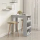 Vidaxl Barska miza z regalom betonsko siva 102x50x103,5 cm