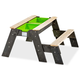 Peskovnik iz cedre miza za vodo in pesek Aksent sand&water table Exit Toys piknik s klopjo in pokrovom