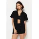 Trendyol Black Woven Linen blend Shirt Shorts Beach Set
