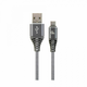 GEMBIRD CC-USB2B-AMCM-2m-WB2 Gembird Premium cotton braided Type-C USB charging -data cable,2m, spacegrey/wh