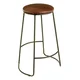 Črn/rjav oblazinjen barsko stol (višina sedeža 64 cm) Brixton – Premier Housewares