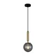 ITALUX PND-2324-1 BRO+SG - Luster na sajli RAVENA 1xE27/5W/230V crna/mesing