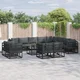 vidaXL Vrtna sedežna garnitura 12 pcs Črna 353 x 283 x 71 cm Aluminij