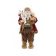 Kring Djed Mraz s medvjedićem i vrećicom za poklone, smeđa / crvena, 61 cm