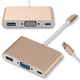 shumee Adapter HUB USB 3.1 tipa C na USB 3.0/VGA/USB-C Gold