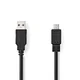 Nedis USB kabel | USB 2.0 | USB-A moški | USB Micro-B moški | 480 Mbps | Ponikljano | 1,00 m | Okrogla | PVC | Črna | Škatla