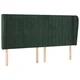 Vidaxl Vzglavje z ušesi temno zeleno 183x23x118/128 cm žamet