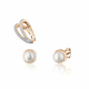 JwL Luxury Pearls Moderen komplet bronastih uhanov (1x uhan, 2x uhan s kamnom) JL0809