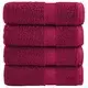 Vidaxl vidaXL Premium brisače SOLUND, 4 kosi, bordo, 30 x 30 cm, 600 g/cm2