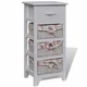 Ormarić s 1 ladicom i 3 košare bijeli od drva paulovnije