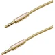 mobilNET AUX kabel 2x 3,5mm Jack 1m, Eko embalaža, Zlati