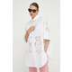 Košulja Liviana Conti za žene, boja: bijela, relaxed, s klasičnim ovratnikom