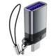 USB-A v USB-C OTG adapter Acefast J7 10Gbps, hitro polnjenje - metal gray