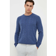 Vuneni pulover Polo Ralph Lauren za muškarce, boja: tamno plava
