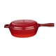 Combo set consisting in frying pan and lid, 26cm, cast iron, Red - LAV