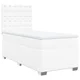 Vidaxl Box spring postelja z vzmetnico bel 90x190 cm umetno usnje