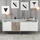 Hanah Home Komoda Milan 180x77x35cm Belo-Zlatna