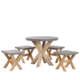 Beliani Vrtna garnitura iz umetnega betona z okroglo mizo in 4 stoli OLBIA