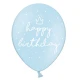 Set balonov Happy Birthday 30 cm – pastelno modra, 6 kosov