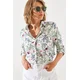 Bianco Lucci Womens Sleeve Folded Floral Patterned Shirt