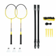 NILS NRZ262 Aluminium/Badminton Set 2 loparja + 3 puščice s perjem + mreža 600x60cm + prevleka Nils