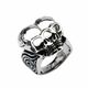 Ring INOX - BLK CONJOIND TWN SKUL - FR367