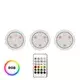 shumee Podsvetilna svetilka, paket 3, bela okrogla, O7,5 cm, zatemnljiva, daljinski upravljalnik, USB-C baterija, spremenljiva barva, RGB LED 0,6 W, JOJO Eko-Light